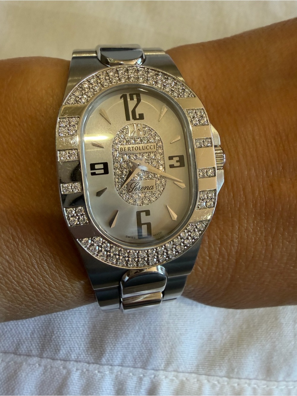 Bertolucci Serena 313 Diamond Ladies Watch 0.64ct 34mm Swiss Quartz New Battery